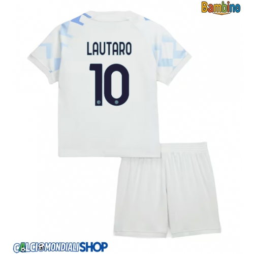 Maglie da calcio Inter Milan Lautaro Martinez #10 Seconda Maglia Bambino 2025-26 Manica Corta + Pantaloni corti)